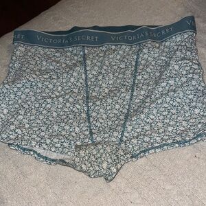 Victoria's Secret Floral Panties - Teal and White high waist boy short M